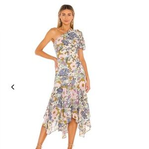 Astr One-Shoulder Floral Dress